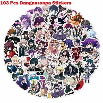 103pcsset anime danganronpa pvc stickers for luggage laptop skateboard