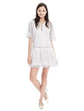NWT Banana Republic Eyelet Tie-Front Dress, White SIZE S       #184189 T1222