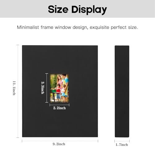 3.5x5 Photo Album, Photo Album 3.5x5 Holds 256 Photos, Linen Cover Linen black - Bild 4 von 7