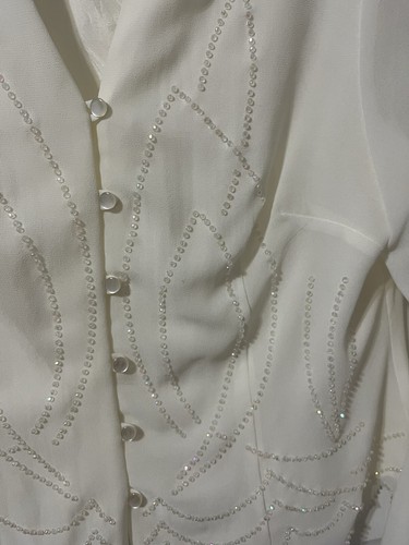 DressBarn Wedding Two Piece Blouse And Skirt In 16/10 Ivory Bead Embellishment - Picture 4 of 24