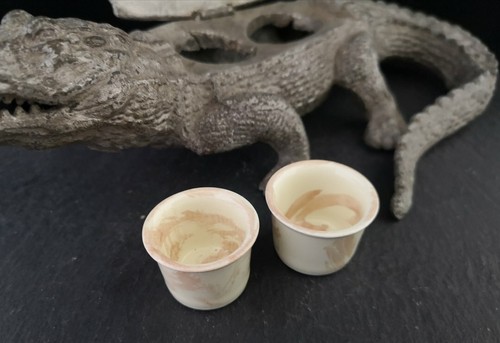 Antiker Spelter Krokodil Tintenbehälter, doppelter Tintenständer - Bild 7 von 9