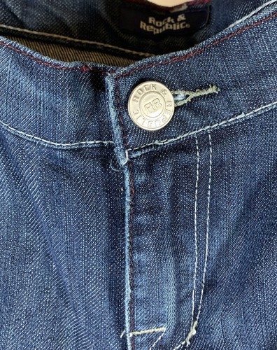 Rock & Republic 34 Jeans Men Blue Relaxed Pants Cut 000903 Denim - Picture 2 of 6