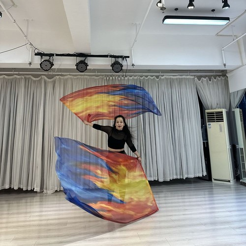 with Telescopic Sticks Semi-circular Flags Multicolor Dance Props Dance Party - Picture 9 of 11