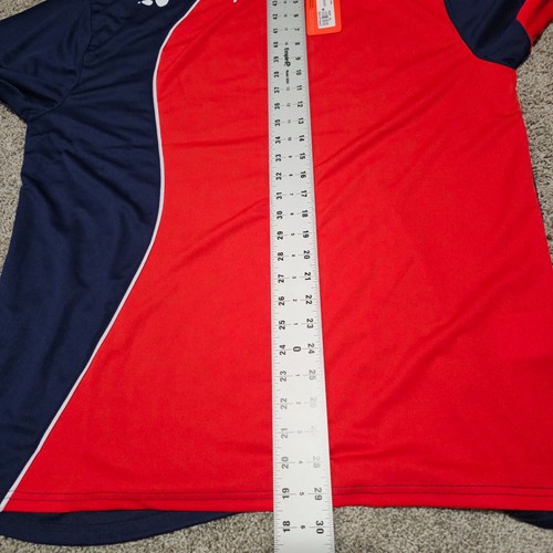 Kelme Garra XL Training Soccer Jersey Breathable Royal Navy Red & White Stripe - Picture 5 of 9