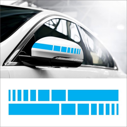Set of 2 Car Side Mirror Auto SUV Vinyl Graphic Sticker Decal Stripe Decals #2 - Picture 8 of 15