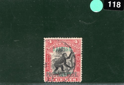 NORTH BORNEO QV Stamp 4c Protectorate Overprint (1901) Used{samwells} LIME118 - Picture 6 of 6