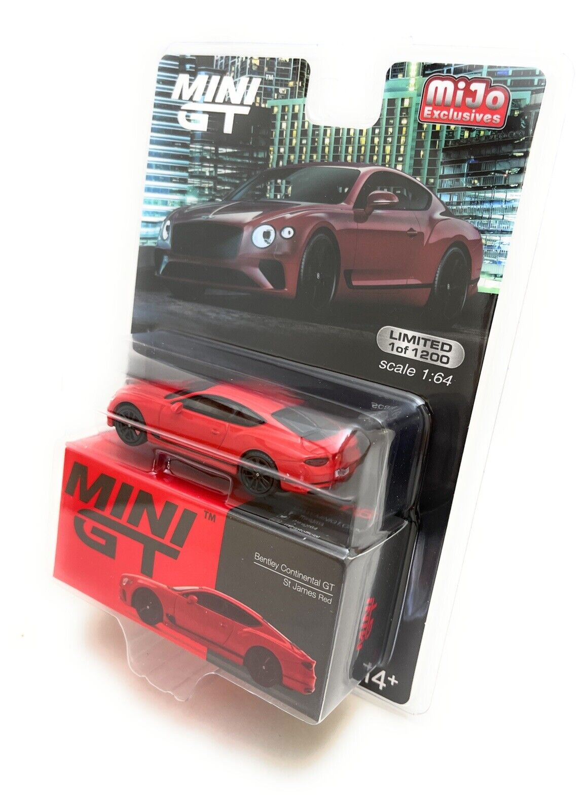 Mini GT 1:64 MiJo USA Bentley Continental GT St. James Red Model MGT00216