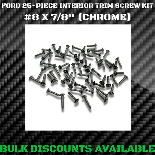 1975-1982 Ford Granada Interior Door Panel Exterior Molding TRIM SCREWS CHROME  - Picture 1 of 2