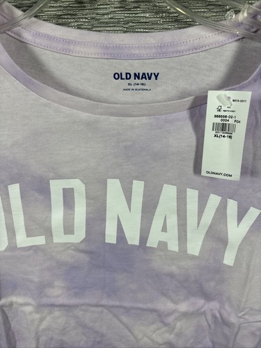 Old Navy Girl’s Purple Tie Dye Short Sleeve Shirt Size XL (14-16) New - Picture 3 of 7