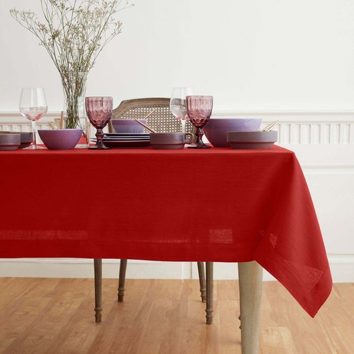 Solino Home 100% Pure Linen Tablecloth for Summer Kitchen Dining Solid Flax Fete - Picture 46 of 162
