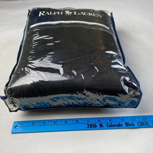 NEW! *RARE BLACK* Ralph Lauren SOLID WOOL THROW BLANKET Home Collection 54 x 72 - Picture 20 of 23