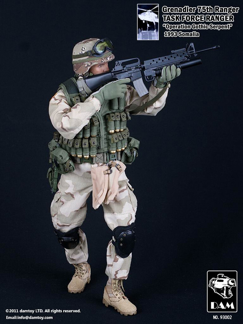 DAMTOYS　1/6　ブラックホークダウン　チョークリーダー　1993ソマリア Amazon | DAM 1/6 アメリカ軍 第75 レンジャー連隊 チョーク