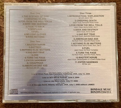 MASSIVE LOT OF ULTRA RARE LIVE METALLICA CDs - Picture 11 of 24