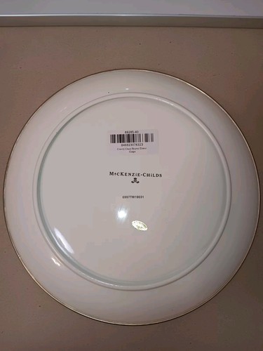 Mackenzie Childs Courtly Check Dinner Coupe Plate Bowl Enamel 10.5 - Picture 3 of 4