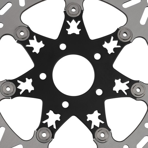 Black Front Brake Disc Rotor for Harley Davidson Softail Dyna Sportster 2014-24 - Imagen 11 de 12