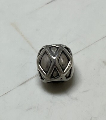 Pandora Sterling Silber Harlekin Web Charm 790165 4G Retired Rare Pineapple