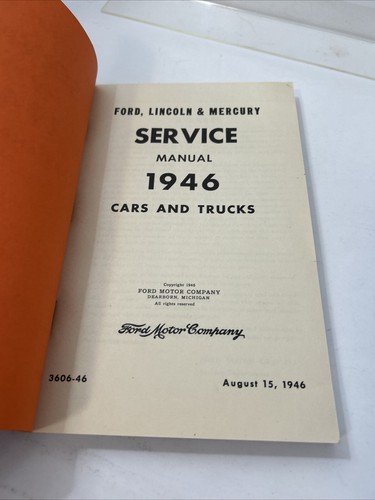 1946 Ford Lincoln Mercury Service Manual, Cars And Trucks 3606-46 - Picture 5 of 14