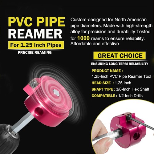 Premium PPR125 04523 Plastic Pipe Fitting Reamer 1-1/4" PVC pipe reamer tool - Picture 3 of 7