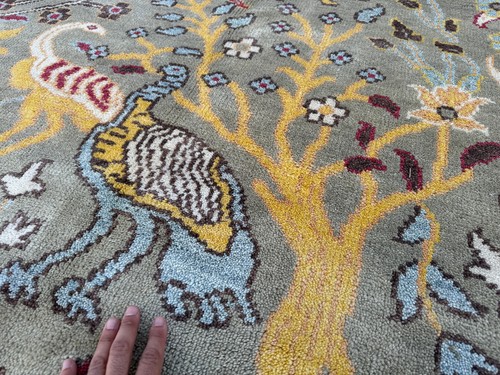 9x12 NEW WOOL ORIENTAL RUG HANDMADE HAND-KNOTTED brown blue traditional colorful - Picture 13 of 16