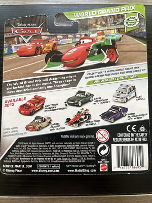 DISNEY PIXAR CARS WORLD GRAND PRIX ALEX CARVILL COLLECTOR NO. 17