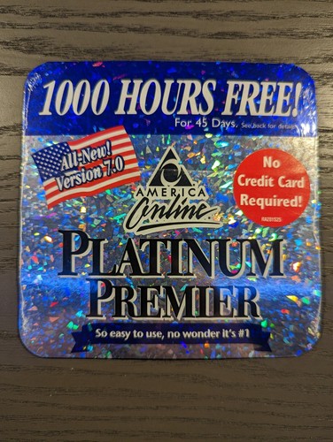 AOL America Online Vintage CD Disc  - Platinum Premier Version 7.0 - 1000 Hours - Picture 1 of 2