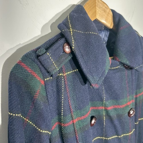 American Eagle Outfitters Pea Coat Womens Short Wool Plaid Jacket Belted S/P - Picture 6 of 14
