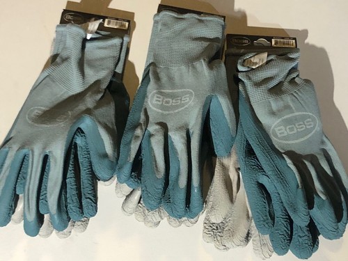 Boss Gr. M/L 6 Paar blaue antimikrobielle Poly/Gummigriff Damen Arbeitshandschuhe - Bild 4 von 4