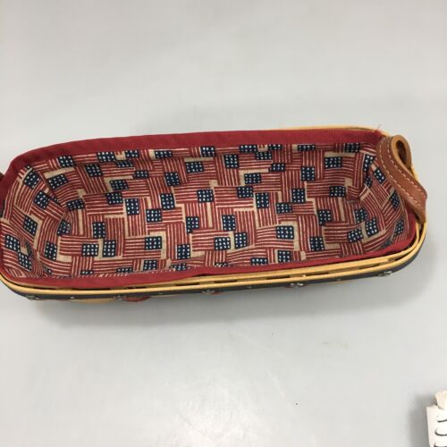 Longaberger Proudly American Cracker Basket Old Glory Flags Cracker Muffin Liner - Picture 2 of 9