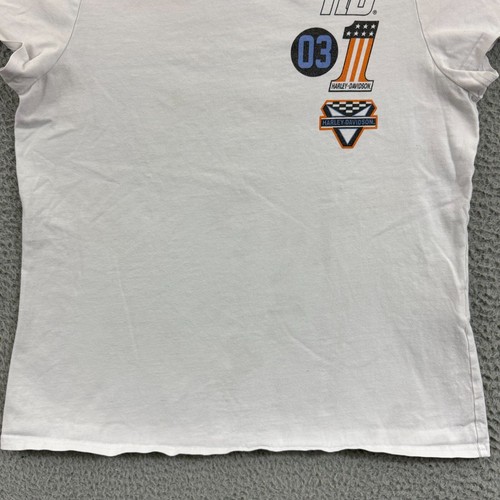 Harley Davidson Shirt Damen Large Weiß Motorrad Biker Kurzarm Racing - Bild 2 von 9