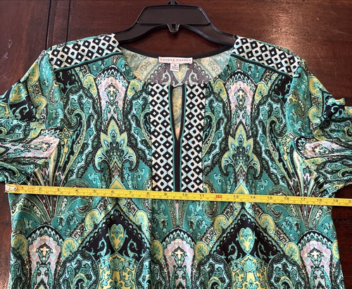 Sandra Darren Green Multicolor Green Tone Dress Size 16 - Brand New with Tags - Picture 10 of 14