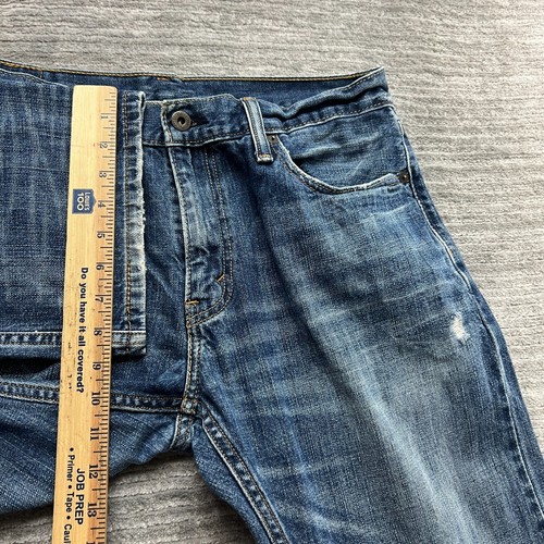 Levi's 514 Jeans Size 34x32 Mens Slim Straight Distressed Medium Wash Blue Denim - Picture 8 of 11