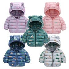 Baby Girls Jackets for Kids Zipper Coats Autumn Boys Warm Hooded Down Jackets