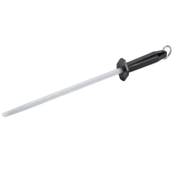 Victorinox 7.8991.6 12" Regular Cut Knife Sharpening Steel, Black Plastic Handle