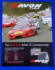 2008 AVON TYRES BRITISH GT CHAMPIONSHIP ORIGINAL TIRE SUPPLIER COLOR PRINT AD