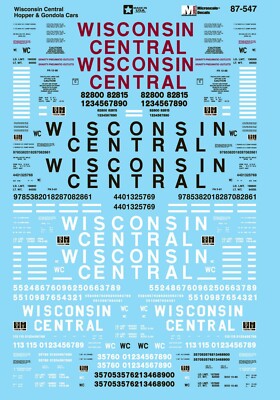 MicroScale 60547 Decal N - Wisconsin Central Hopper & Gondola 1989-2001 (60-547)