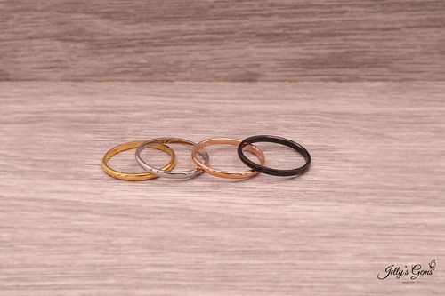 2mm Thin Stackable Personalised Engraved Minimalist Ring Woman Titanium Custom - Picture 10 of 11