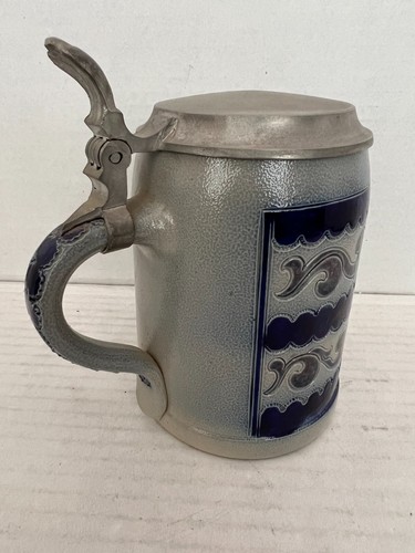 Vintage Reinhold Merkelbach Bierstein Salzglasur Kobaltblau Steinzeug 5" - Bild 3 von 7