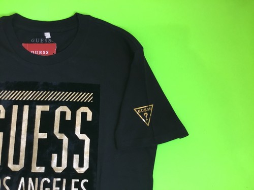 GUESS Los Angeles Men’s Short Sleeve T-Shirt Size X-LARGE Black w/Gold Cotton - Picture 8 of 12