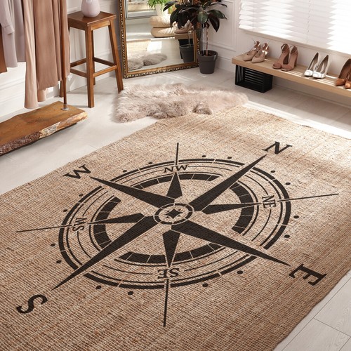 JOURNEY Compass Rose Stencil, Large Wall & Floor Painting stencil - Picture 3 of 5