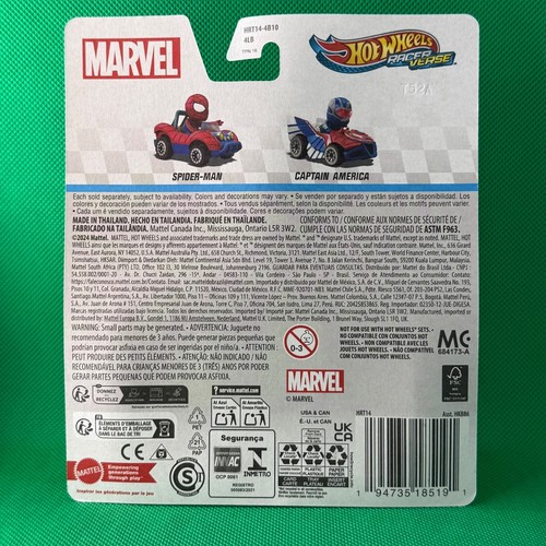 new 2025 HOT WHEELS marvel RACER VERSE die cast CAPTAIN AMERICA sam wilson BRAVE - Picture 3 of 3