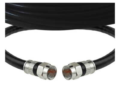 250 ft In-Wall CL2 rated Quad Shielded RG6 Coaxial Cable, Male F-Type connector