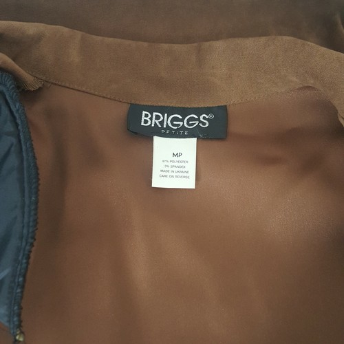 New Tag Women Blazer Shirt Top Jacket PM Briggs Camel Brown Button Light Stretch - Picture 8 of 11
