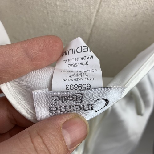 Vintage Peignoir Cinema Etoile 2pc Satin Wedding Chemise White Floral Set Size M - Picture 8 of 10