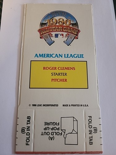 Roger Clemens 1986 Donruss Major League All-Stars Pop-Ups Hall Of Famer Red Sox - Picture 2 of 2