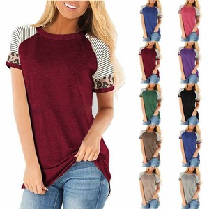 O-Neck-New-Loose-V-Neck-Floral-Blouse-Top-Casual-Solid-Jumper-Fashion-Tops