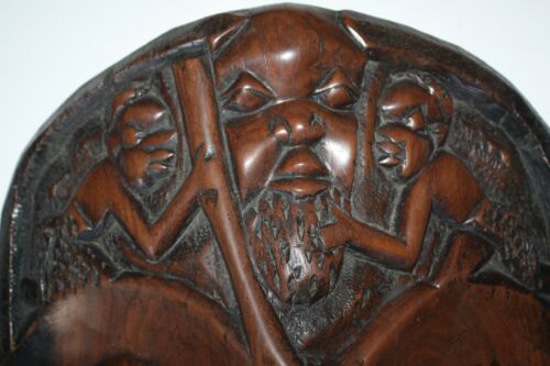 Hartes und schweres afrikanisches Ebenholz Maske handgeschnitztes Holz Kunstdekor Top - Bild 3 von 8