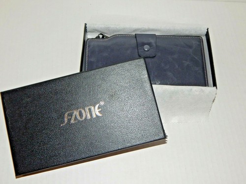 GIFT BOXED - Blue-Gray Genuine Leather RFID Protected Women's Wallet - NICE! - Picture 1 of 7
