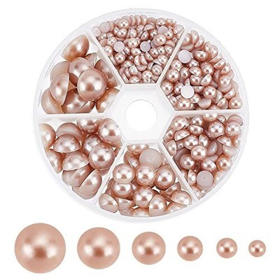 INSPIRELLE 2500pcs 6mm White Half Round Pearl Cabochons - Flat Back Plastic Beads For DIY Crafts