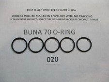 020 O-ring. 7/8" ID x 1" OD x 1/16" thick. Buna-70.  Quan 5.