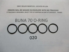 020 O-ring. 7/8" ID x 1" OD x 1/16" thick. Buna-70.  Quan 5.